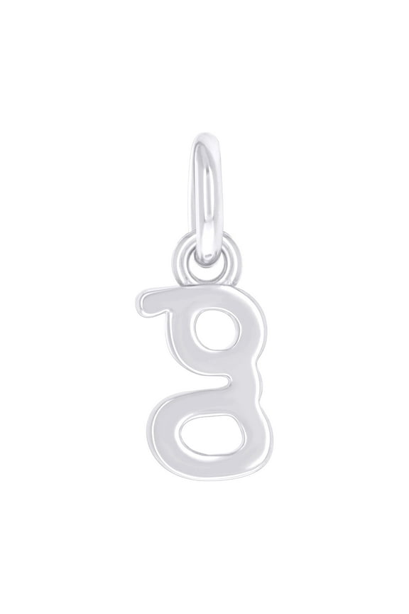 925 Sterling Silver Unisex Initial Small Alphabet G Charm Pendant for Men Women