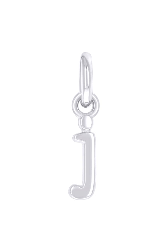 925 Sterling Silver Unisex Initial Small Alphabet J Charm Pendant for Men Women