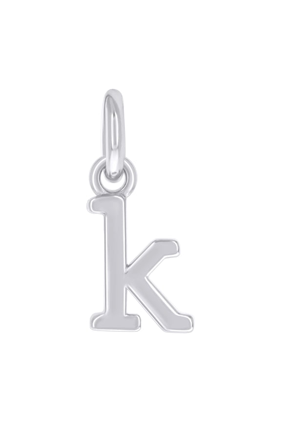 925 Sterling Silver Unisex Initial Small Alphabet K Charm Pendant