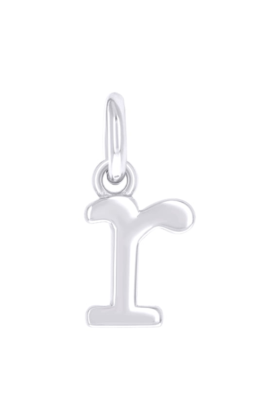 925 Sterling Silver Unisex Initial Small Alphabet R Charm Pendant for Men Women