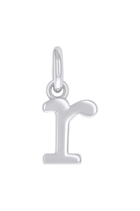 925 Sterling Silver Unisex Initial Small Alphabet R Charm Pendant
