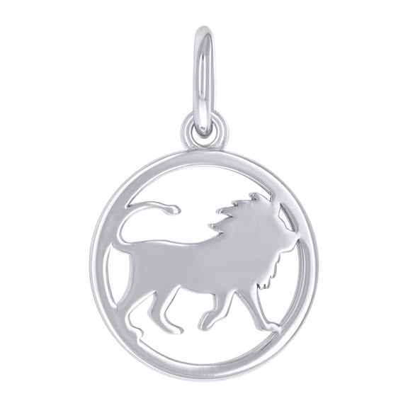 925 Sterling Silver Unisex Leo Zodiac Sign Charm Pendant Necklace 18.6x12mm Wide Pendant for Women