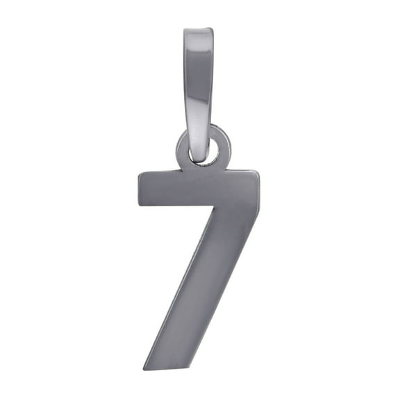 925 Sterling Silver Unisex Letter Name Personalized Monogram Initial Sport game Number 7 Charm Pendant Necklace 19.2x6.7