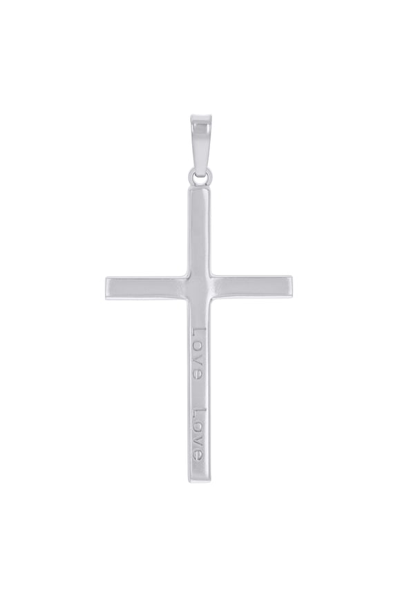 925 Sterling Silver Unisex Love Cross Religious Charm Pendant
