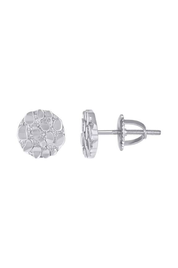 925 Sterling Silver Unisex Nugget Fashion Stud Earrings