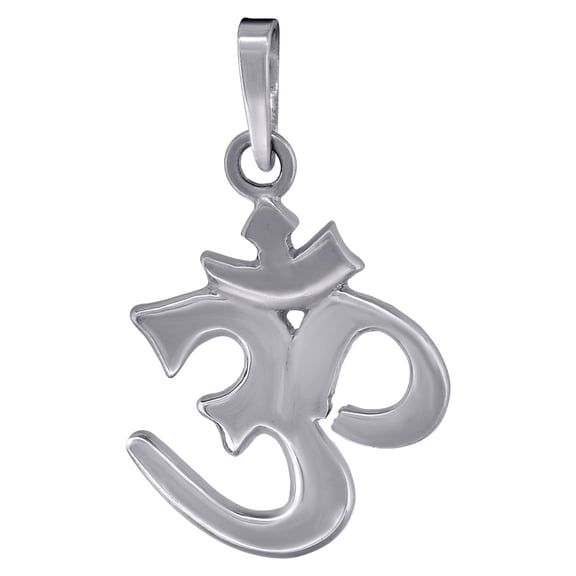 925 Sterling Silver Unisex Om Symbol Religious Charm Pendant Necklace Pendant for Women - 1.9 Grams