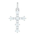 thumbnail image 1 of 925 Sterling Silver Unisex Round Cubic Zirconia Cross Religious Charm Pendant Necklace 26.8x14.5mm Wide Pendant for Wome, 1 of 2