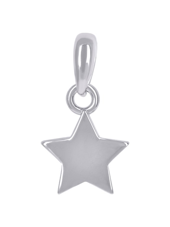 925 Sterling Silver Unisex Star Celestial Charm Pendant Necklace 15x8.2mm Wide Pendant for Women