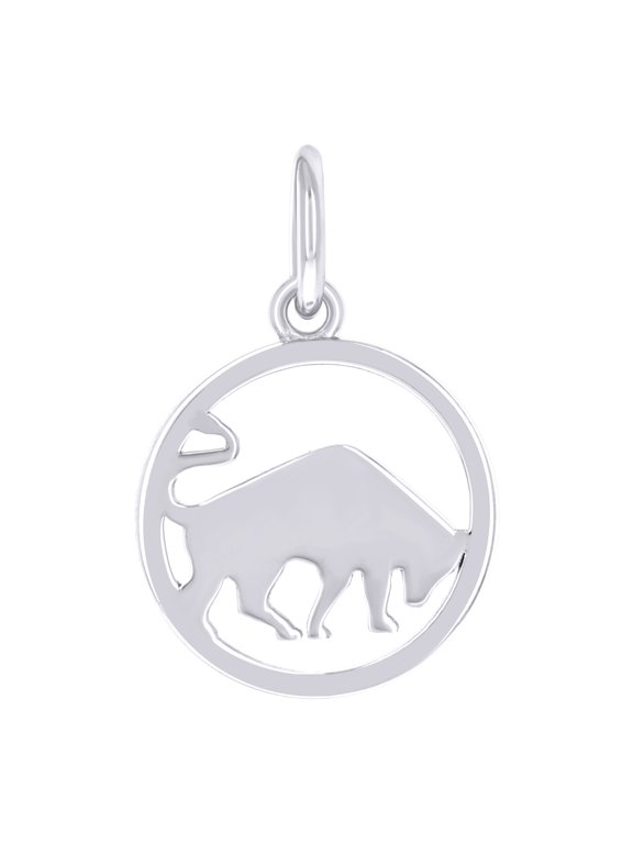 925 Sterling Silver Unisex Taurus Zodiac Sign Charm Pendant for Men Women