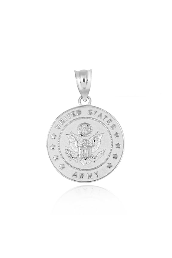 .925 Sterling Silver United States Army Officially Licensed Eagle Emblem Medallion (Pendant)