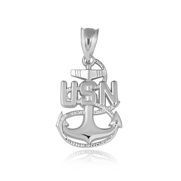 .925 Sterling Silver United States Navy Officially Licensed Chief Petty Officer Anchor (Pendant)