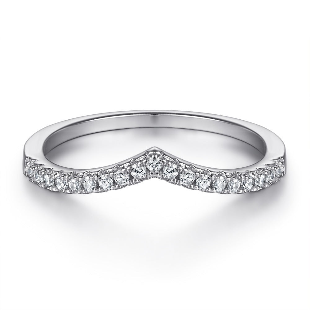 925 Sterling Silver V-Shaped Ring