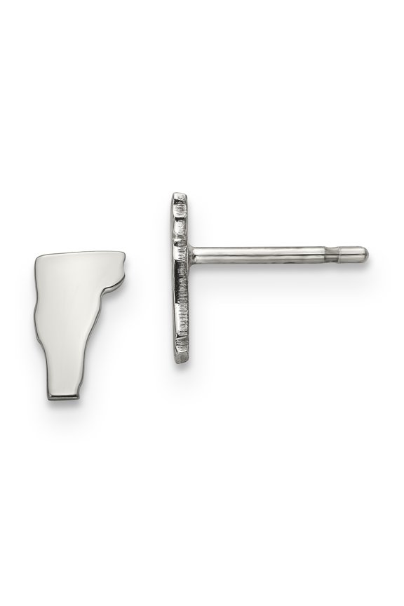 925 Sterling Silver VT Small State Earring