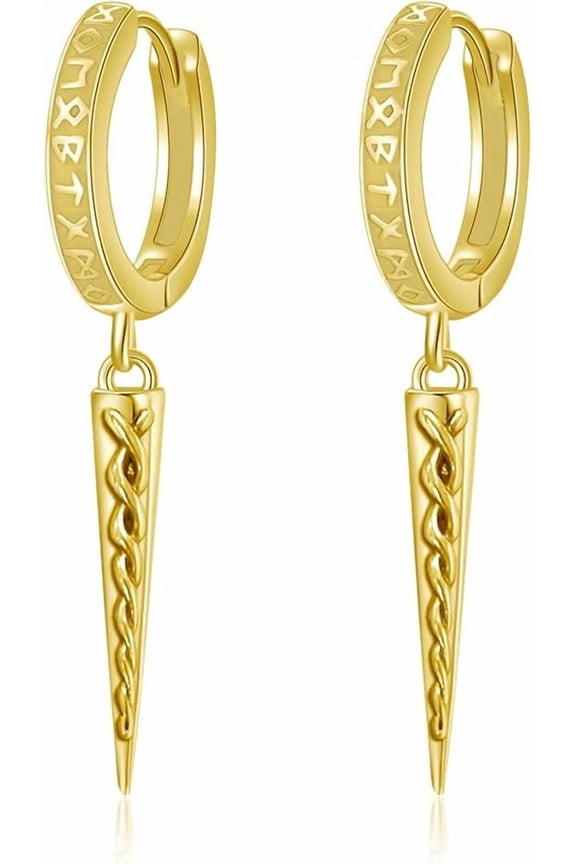 925 Sterling Silver Viking Earrings for Men Women Viking Raven/Spike/Celtic Knot/Tree of Life Drop Huggie Hoop Stud Ear Cuff Earrings Norse Viking Runes Jewelry Gifts