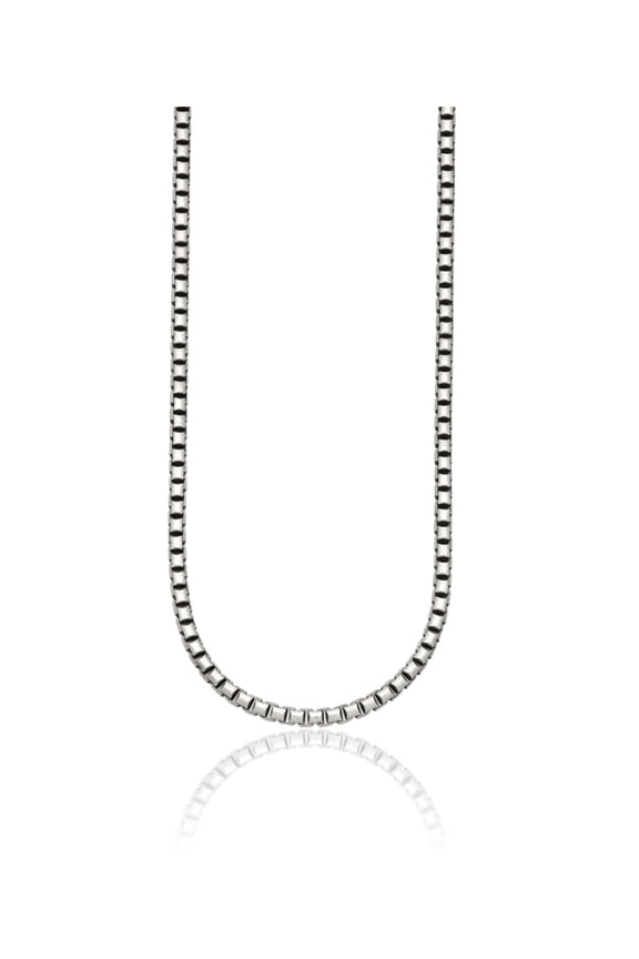 925 Sterling Silver Vintage 3.2mm Box Link Chain Necklace