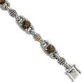thumbnail image 1 of 925 Sterling Silver Vintage Cushion-Cut Brown Smoky Quartz Chain Gemstone Tennis Bracelet, 1 of 3