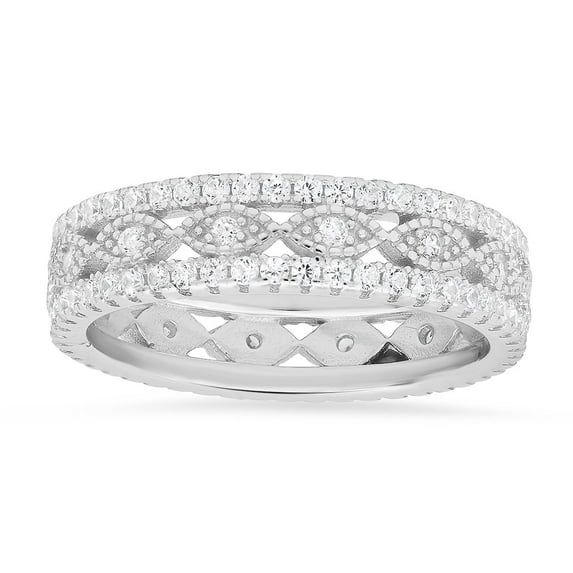 925 Sterling Silver Vintage Diamond Cubic Zirconia Ring | Engagement Ring, Wedding Rings for Women