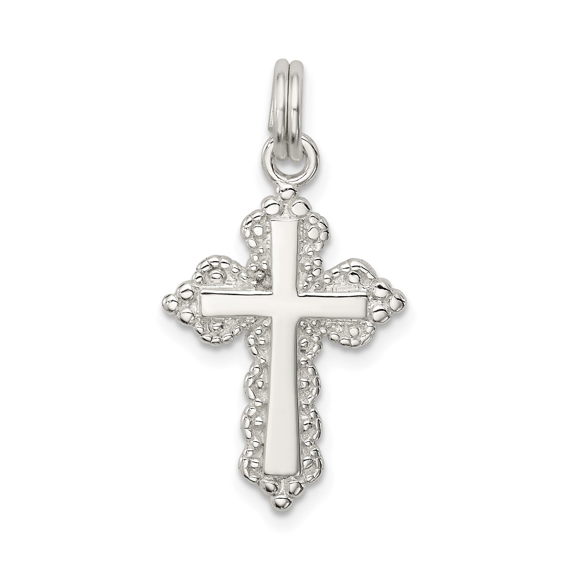 925 Sterling Silver Vintage Floral Cross Pendant Necklace for Men and ...