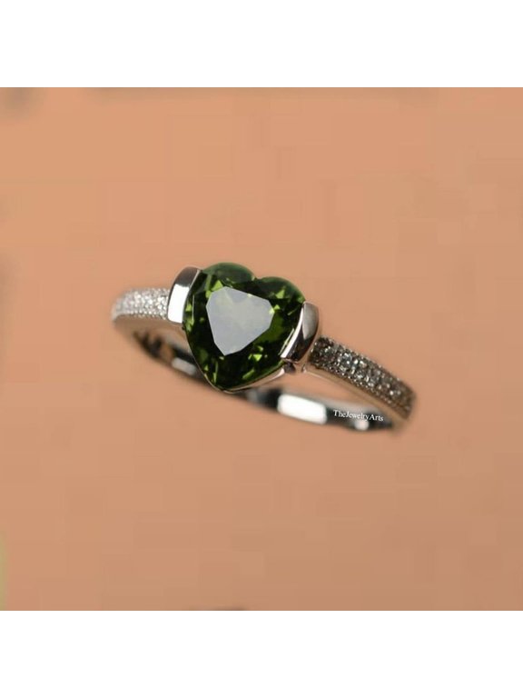 925 Sterling Silver Vintage Heart-Cut Sultanite Ring Unique Color-Changing Gemstone Jewelry Handmade Romantic Heart Cut Gems Ring for Her Rose Gold 3.5