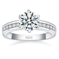 thumbnail image 1 of 925 Sterling Silver Vintage Wedding Promise Ring, 4-Style Comfort Fit Eternity Wedding Bands for Women, 1 of 6