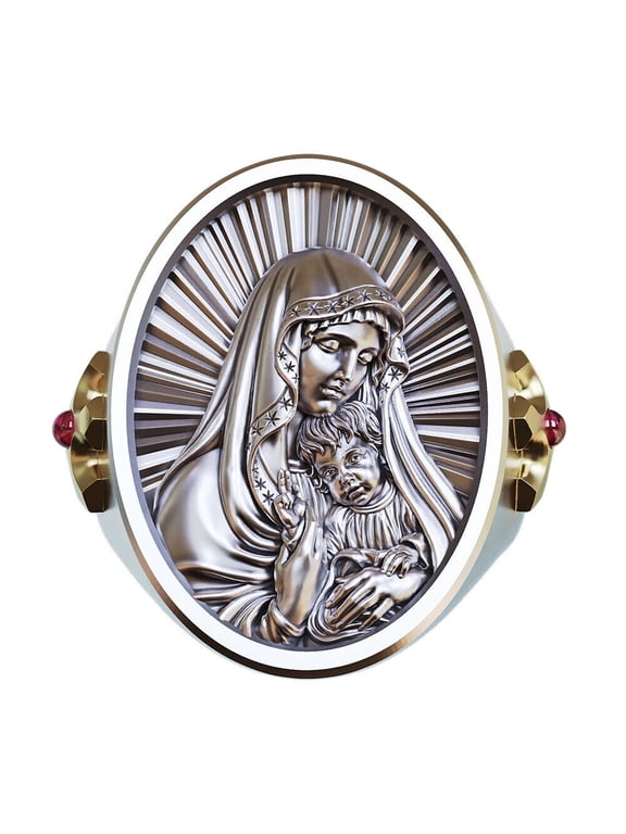 925 Sterling Silver Virgin Mary Angel Ring Religious Jewelry TA510 US Size 15