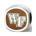 thumbnail image 1 of 925 Sterling Silver Wake Forest University WF PRIMARY Cushion shaped double logo bead; for Adults and Teens; for Women and Men, 1 of 1