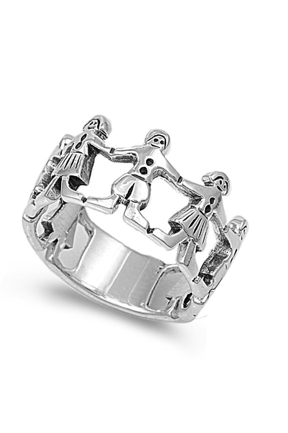 925 Sterling Silver We Are The World Ring Size 7