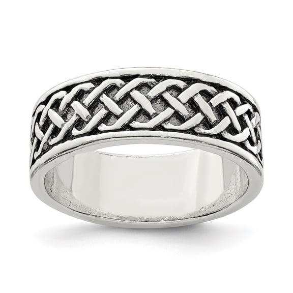 925 Sterling Silver Weave Design Ring Size 10