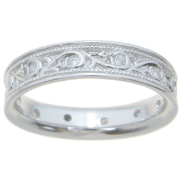 Iceposh 925 Sterling Silver womens wedding band, Anniversary Gifts for Her, Size 7