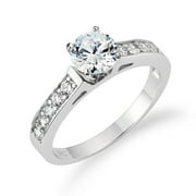 TESORI & CO 925 Sterling Silver Wedding Engagement Ring
