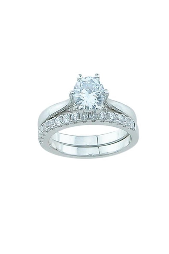 925 Sterling Silver Wedding Ring Set - Size 5