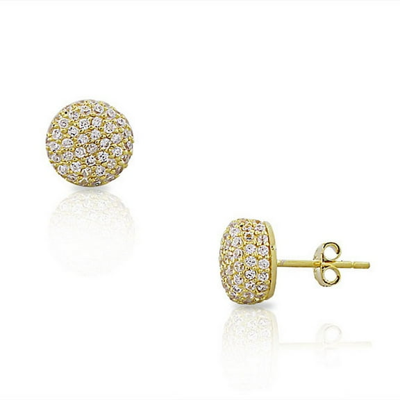 925 Sterling Silver White CZ Round Classic Stud Earrings