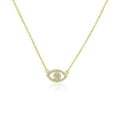 thumbnail image 1 of 925 Sterling Silver White CZ Womens Evil Eye Hamsa Pendant Necklace, 1 of 3