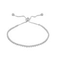 thumbnail image 1 of 925 Sterling Silver White Clear CZ Adjustable Strand Bracelet, 1 of 3