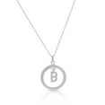 thumbnail image 1 of 925 Sterling Silver White Clear CZ Circle Letter Initial Pendant Necklace, 18" - B, 1 of 4