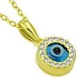 thumbnail image 1 of 925 Sterling Silver White Clear CZ Evil Eye Pendant Necklace, 1 of 5