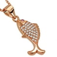 thumbnail image 1 of Sterling Silver White Clear Red CZ Marine Fish Pendant Necklace, 18", 1 of 5