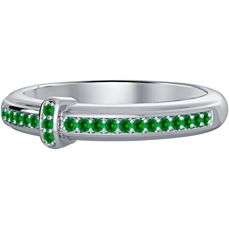 Crescent Ring Silver Band Beaded Bridge Gold Beads Extra Small - Amy Tamblyn main image 1