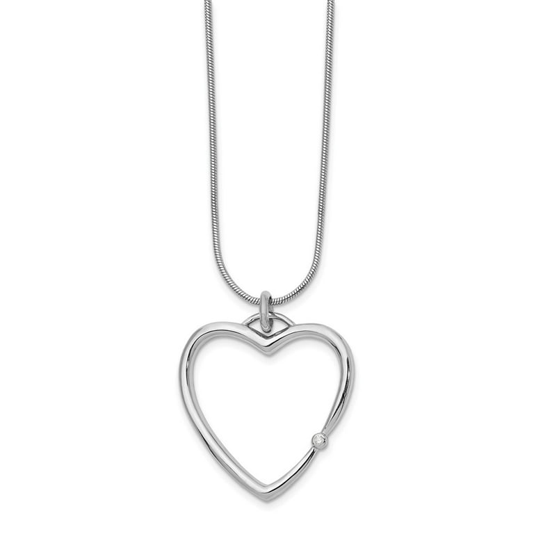 Sterling Silver White Ice .01ct. Diamond Heart Necklace Sterling Silver White Ice .01ct. Diamond Heart Necklace