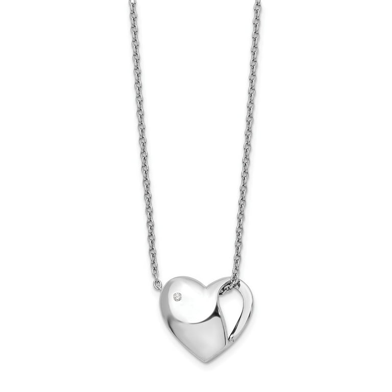 Sterling Silver White Ice .01ct. Diamond Heart Necklace Sterling Silver White Ice .01ct. Diamond Heart Necklace