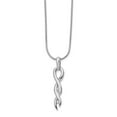 thumbnail image 1 of 925 Sterling Silver White Ice .02ct. Diamond Twist Necklace; 18 inch; Lobster Clasp; for Adults and Teens; for Women and Men, 1 of 3