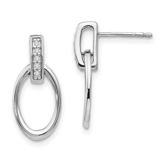 925 Sterling Silver White Ice .05ct. Diamond EarRings; for Adults and Teens