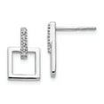 thumbnail image 1 of 925 Sterling Silver White Ice .05ct. Diamond Earrings; for Adults and Teens; for Women and Men, 1 of 4