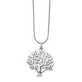925 Sterling Silver White Ice Diamond Tree Pendant Necklace; 18 inch