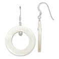 thumbnail image 1 of 925 Sterling Silver White Mother of Pearl Earrings; for Adults and Teens; for Women and Men, 1 of 2