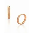 thumbnail image 1 of Sterling Silver White Round CZ Hoop Huggie Earrings, 1 of 3
