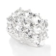 thumbnail image 1 of 925 Sterling Silver White Topaz Round Cut 3 Row Ring, 1 of 2