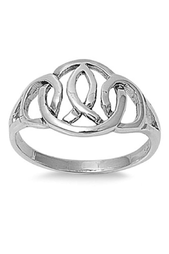 925 Sterling Silver Wicca Pagan Conception Ring Size 10