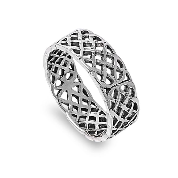 925 Sterling Silver Wicca Pagan Witch Ritual Ring Size 12
