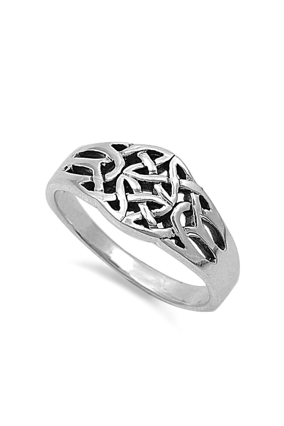925 Sterling Silver Wicca Wire Threading Pagan Ring Size 5